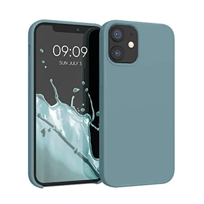 Abbildung von kwmobile Hülle kompatibel mit Apple iPhone 12 Mini Silikon Handy Case Handyhülle weiche Oberfläche kabelloses Laden Arctic Night