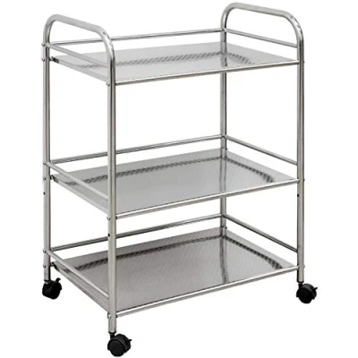 Abbildung von EYEPOWER Edelstahl Küchenwagen 3 Etagen 60x35x77 cm Servierwagen Bad Rollwagen
