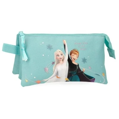 Abbildung von Joumma Disney Frozen Always Close to The Heart Dreifach Federmäppchen, blau, 22 x 12 5 cm, Polyester, 1,32 l, Talla única, Dreifachmäppchen