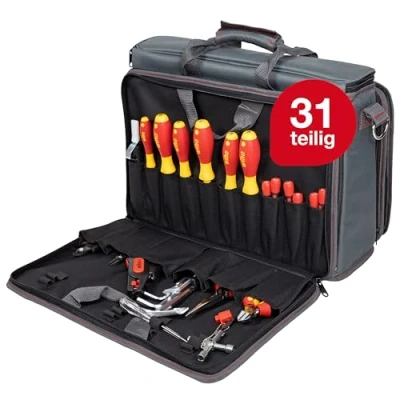 Abbildung von Wiha Werkzeug Set Service Techniker 30 tlg. inkl. Tasche I Werkzeugsatz für Elektriker VDE (43879)