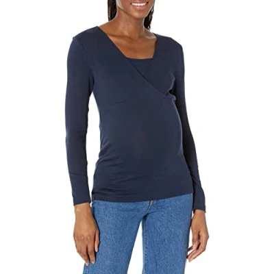 Abbildung von Amazon Essentials Damen Mutterschafts Stilltop mit V Ausschnitt, Marineblau, XL