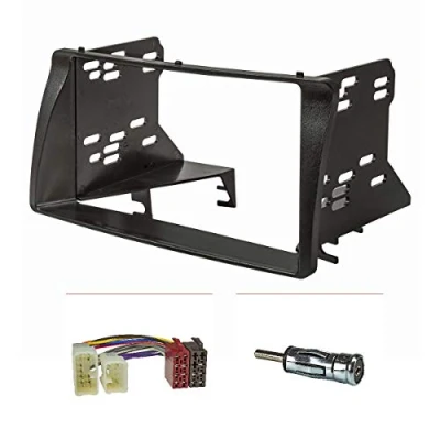 Abbildung von tomzz Audio 2455 056 Doppel DIN Radioblende Set kompatibel mit Toyota Corolla E12 Bj.2003 2008 schwarz Radioadapter ISO Antennenadapter