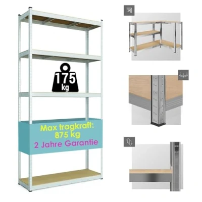 Abbildung von SMART REGALY schwerlastregal Shelf Rack 50 cm tief Anzahl der Einlegeböden: 5 200 x 90 Tragfähigkeit Regale: 175 kg bücherregale lagerregal