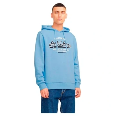 Abbildung von Jack &amp; Jones LOGO Kapuzenpullover, Herren, Größe: Medium, Chambray blue