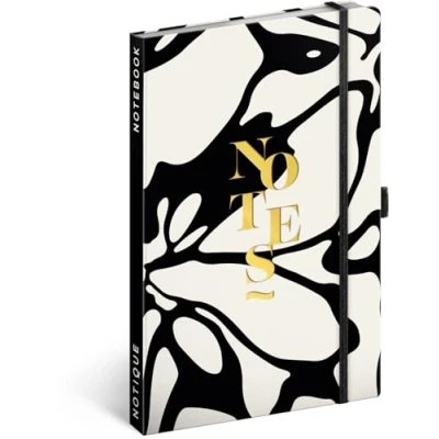 Abbildung von NOTIQUE Notizbuch Liniert mit Gummiband 13x21cm ca. A5, Designer Hardcover Notebook, Notizblock, Notizheft, Journal, Tagebuch für Erwachsene, Damen (Abstrakt)