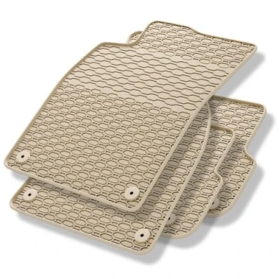 Abbildung von Mossa Gummifußmatten Auto kompatibel mit Audi A6 C6 (2004 2011) beige Gummimatten Gummi Fußmatten