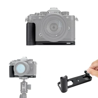 Abbildung von JJC Z F Kamera Handgriff mit Verdecktem AirTag Aufbewahrungsfach für Nikon Spiegellose Kamera, Schnellwechselplatte L Bracket Halter kompatibel FTZ II und Objektivadapter