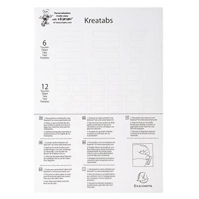 Abbildung von Exacompta 3212E Karton Register Keatabs für DIN A4 aus 12 teilig volle Höhe 21 x 29,7 cm weiß bunte, verstärkte Taben mit Indexseite und Etikettenbogen Trennblätter Trennstreifen