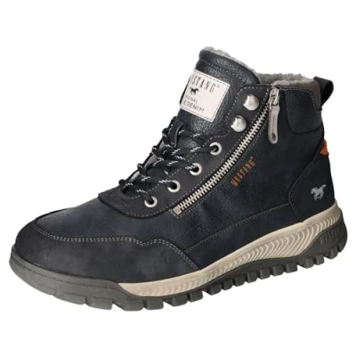 Abbildung von Mustang Shoes Winterboots, Keilabsatz, Schnürboots, Stiefelette mit Zierreißverschluss außen