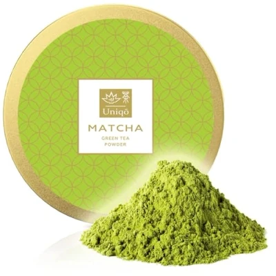 Abbildung von Matcha Pulver aus Grüntee, für Latte, Eis, Bubble Tea oder Backen Japanischer Tee 100% natürlich in wiederverschließbarer Dose