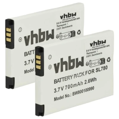Abbildung von vhbw 2X Akku kompatibel mit Siemens Gigaset SL450, SL400H, SL350H, SL350, SL400A, SL400 schnurlos Festnetz Telefon (700 mAh, 3,7 V, Li Ion)