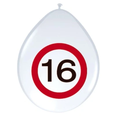 Abbildung von Ballon 16 Jahre Verkehrszeichen 8 Teile