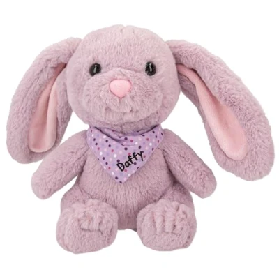 Abbildung von Depesche 12458 Snukis Kuscheltier Hase Daffy mit weichem Fell in Lila, ca. 18 cm großes Plüschtier Halstuch