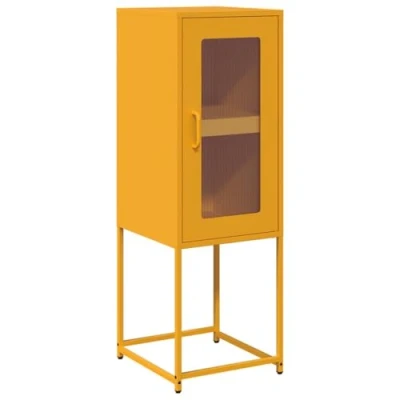 Abbildung von vidaXL Sideboard Senfgelb 36x39x107 cm Kaltgewalzter Stahl, Kommode, Schrank, Flurschrank, Anrichte, Küchenschrank, Wohnzimmerschrank, Wohnzimmermöbel