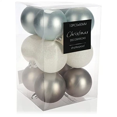 Abbildung von com four® 12x Weihnachtskugel Christbaumkugeln aus Kunststoff für Weihnachten Baumschmuck den Christbaum Christbaumschmuck