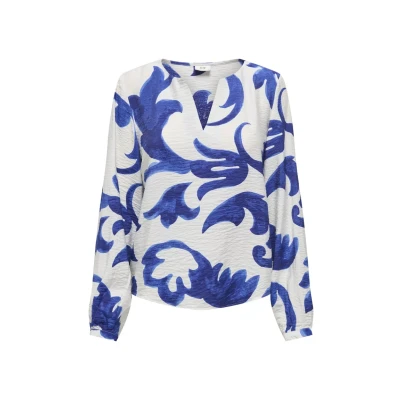 Abbildung von JDY Jdymay LIFE LS WVN Bluse, Damen, Größe: XS, Birch aop blue art