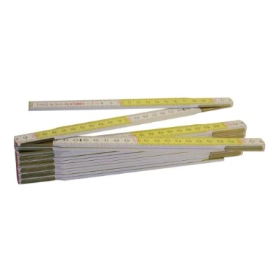 Abbildung von Metrica 23169 Holzgliedermassstab 3 m Duplex Teilung, weiß/gelb