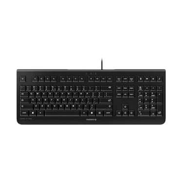 Abbildung von CHERRY KC 1000, Kabelgebundene Tastatur, Pan Nordisches Layout (QWERTY), Plug &amp; Play über USB Anschluss, Flaches Design, Flüsterleiser Tastenanschlag, Schwarz