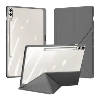 Abbildung von COFI 1453 Magi Hülle kompatibel mit Samsung Galaxy Tab S10 Ultra (mit Stifthalter und automatischem Ruhe /Weckmodus) Grau