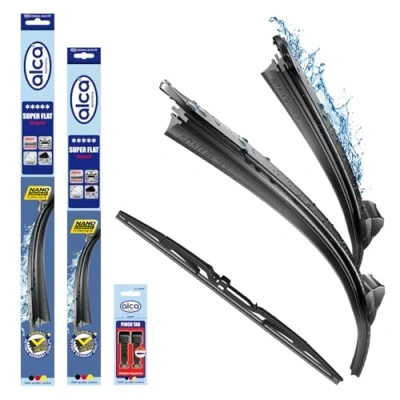 Abbildung von alca® Scheibenwischer Set mit Heckscheibenwischer passend für OPEL CORSA D (07.2006 10.2014) SUPER FLAT Flachbalkenwischer Front und Heckwischer