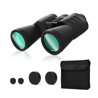 Abbildung von VISIO PRO Fernglas für Erwachsene 10x50 BAK4 HD Prisma Ferngläser mit individuell einstellbare Dioptrie Brillenträger geeignet Klare Bilder Breites Sichtfeld Leichtgewichtig Schwarz