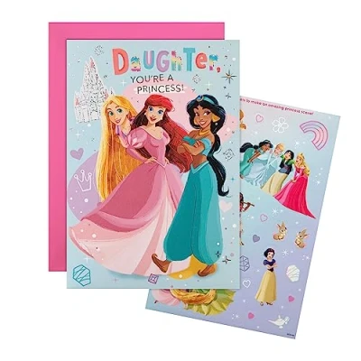 Abbildung von Hallmark Geburtstagskarte für Tochter Disney Prinzessinnen Design mit Aktivität