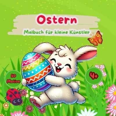 Abbildung von Ostern, Malbuch für kleine Künstler: Kinder ab 4 Jahren, mit 50 niedlichen Motiven, Ausmalbuch