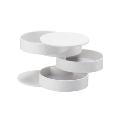 Abbildung von Yamazaki 4068 TOWER Schmuckdose mit 4 Ebenen, weiß, ABS Harz, Minimalistisches Design, 10 x cm (LxBxH)
