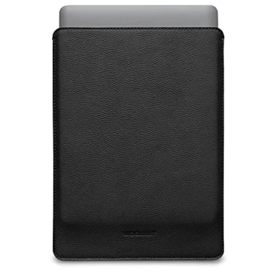 Abbildung von Woolnut Leder Sleeve Case Hülle Tasche für MacBook Pro 13 UNT Air 13/13.6 Zoll Schwarz