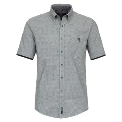 Abbildung von Casamoda Kurzarm Print Casual FIT Hemd, Herren, Größe: XXL, Mittelblau