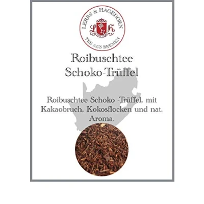 Abbildung von Lerbs &amp; Hagedorn, Roibuschtee Schoko Trüffel Geschmack 250g (ca. 21 Liter) Verfeinert mit Kakaobruch und Kokosflocken