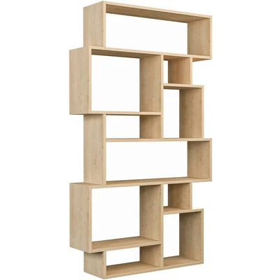 Abbildung von HOCUS PICUS Hocuspicus Karmato Holz Bücherregal Modernes Standregal mit 6 Etagen für Schlafzimmer, Arbeitszimmer, Büro, Wohnzimmer einfache Montage 96 x 26 169 cm Eiche