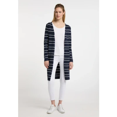 Abbildung von DREIMASTER Maritime Damen Strickjacke XS/S / Marineblau Off White 50% Viscose 28% Polyester 22% Nylon