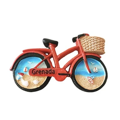 Abbildung von Grenada 3D Kühlschrankmagnet in Fahrradform, Souvenir, Geschenk, handgefertigt, Heim und Küchendekoration, Kollektion
