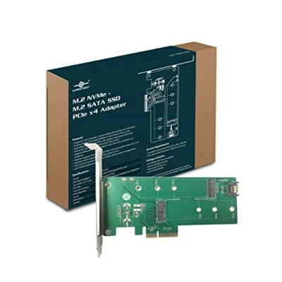 Abbildung von Vantec M.2 NVMe + SATA SSD PCIe x4 Adapter (UGT M2PC200), Grün