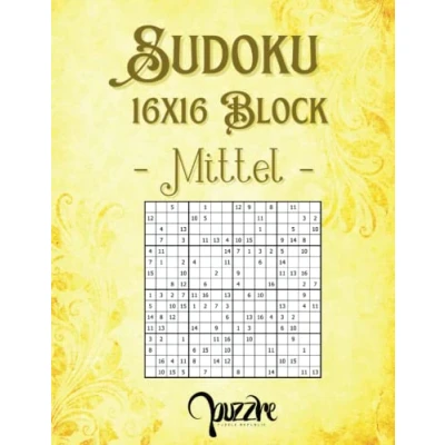 Abbildung von Sudoku 16x16 Block Mittel: Fortgeschrittene Für Erwachsene Senioren Logikspiele Buch