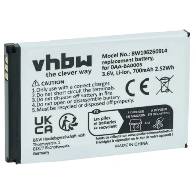 Abbildung von vhbw Akku kompatibel mit Creative Zen Micro Photo MP3 Player Musik (700mAh, 3,7V, Li Polymer)