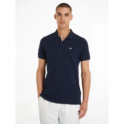 Abbildung von Tommy Jeans Herren Poloshirt Kurzarm Slim Fit, Blau (Dark Night Navy), 5XL