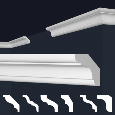 Abbildung von MARBET DESIGN Stuckleisten XPS Styropor weiß Deckenleisten Deckenstuck Leisten E (50 Meter / 25 24)