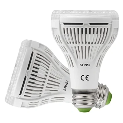 Abbildung von SANSI 15W LED Pflanzenlampe Vollspektrum, E27 Pflanzenlicht 200W Äquivalent Grow Light für Zimmerpflanzen, 4000K Wachstumslampe mit Hoch PPFD Garten, Blumen, Gemüse, Obst (2 Stücke)
