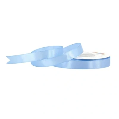 Abbildung von Satinband 12mm x 25m Rolle FARBAUSWAHL in 3/6/12/18/25/38/50/75/100mm farbecht &amp; waschbar Schleifenband für Hochzeit Geschenkband zum Verpacken Dekorieren Basteln Eisblau 333