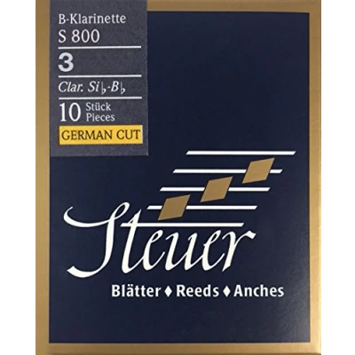 Abbildung von Steuer Blatt BB Klarinette Blue Line S800 deutscher Schnitt 10er Packung Gr.3