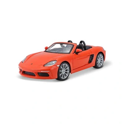 Abbildung von Bauer Spielwaren Porsche 718 Boxster: Modellauto im Maßstab 1:24 Türen zum Öffnen 19 cm orange (18 21087OR) B18 21087