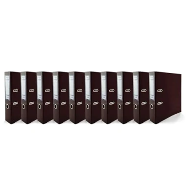 Abbildung von Netuno 10x Akten Ordner DIN A4 Ekobox Premium Edition glänzend Schokobraun 2 Ring Mechanik Ringorder 75mm Kunststoff breit Büroordner Plastikordner Briefordner Ringmappe breiter Aktenordner