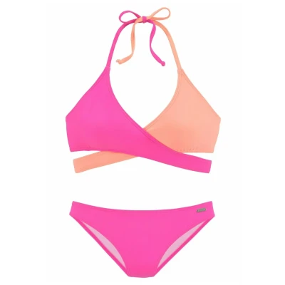 Abbildung von Bench Triangel Bikini, Damen, Größe: 34xC/D, Pink/orange