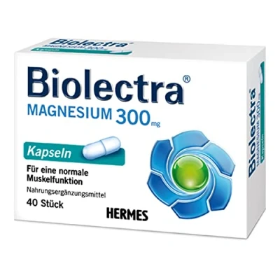 Abbildung von Biolectra Magnesium 300 mg Kapseln, für entspannte Muskeln, Apotheken Qualität, 40 Kapseln