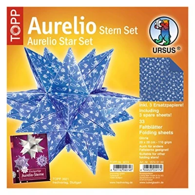 Abbildung von Ludwig Bähr Faltblätter Aurelio Stern Gloria 110g/qm 20x20cm blau/silb