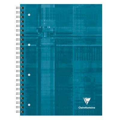 Abbildung von Clairefontaine 8211C Packung mit 5 Heften Bind&#039;O Block Spiralbindung DIN A4+ 22,5x29,7 cm, 80 Blatt, französische Lineatur, 90 g, farbig sortiert, 1 Pack