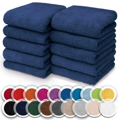 Abbildung von NatureMark Seiftuch Frottier Seiftücher 10er Pack 30x30cm, 100% Baumwolle, (10 St), Waschlappen Seiflappen 30 x cm, Navy blau