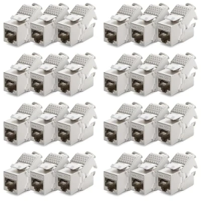 Abbildung von deleyCON 24x Keystone Modul CAT6a Jack / vollgeschirmt STP Netzwerk Adapter